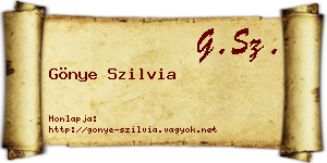 Gönye Szilvia névjegykártya